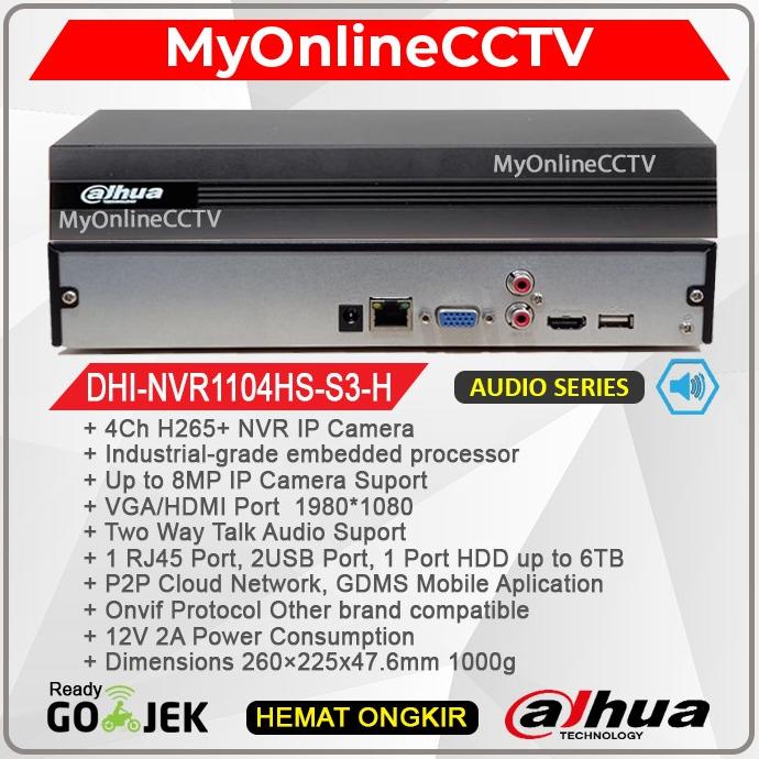 NVR1104HS-S3/H NVR IP Camera CCTV 4CH Onvif DAHUA BARDI HIKVISION
