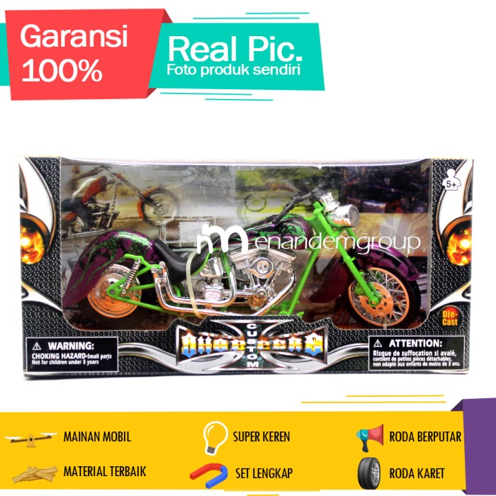 FLASH SALE DIECAST MINIATUR MAINAN MOTOR CUTOM DRAG RACER FIRE BLAZING 1/12 TERMURAH