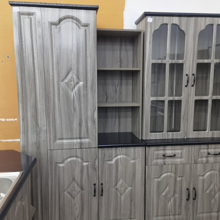 Kitchen Set Minimalis Modern Lemari Dapur Rak Buffet Kaca Wastafel 716