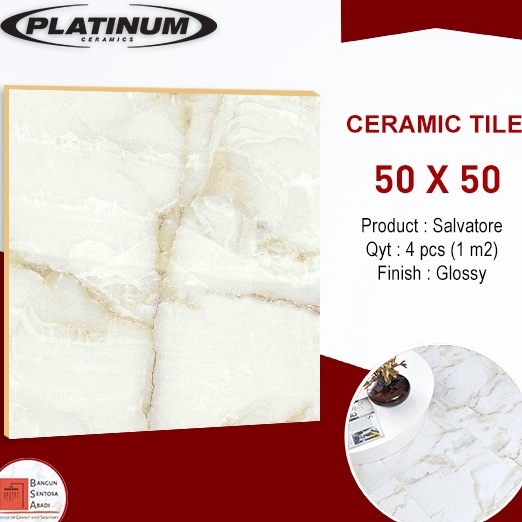 ➨➤✹✴ KERAMIK PLATINUM 50X50 SALVATORE WHITE CORAK PUTIH MURAH Terbaru
