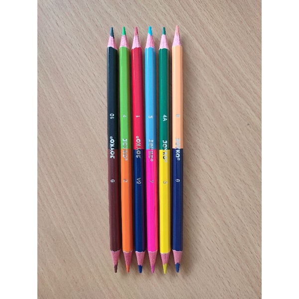 

VP8 PENSIL WARNA BOLAK-BALIK JOYKO CP-BI100 COLOR PENSIL 12 WARNA V8V