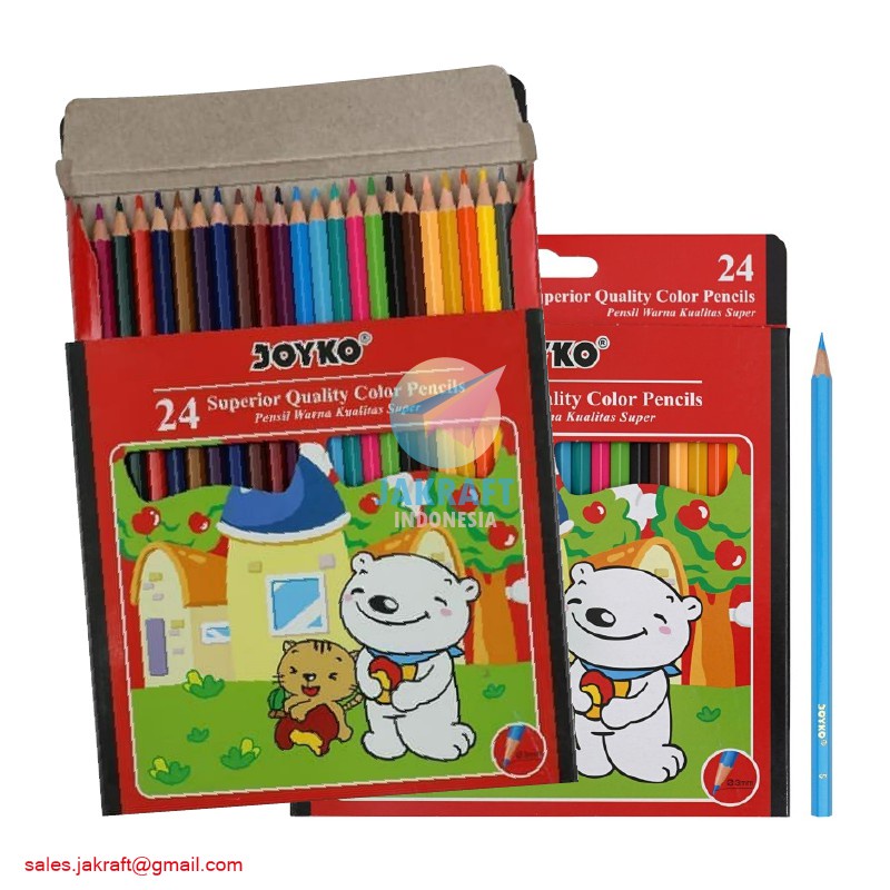 

QQ3 (24 PCS) PENSIL WARNA PANJANG 24 WARNA JOYKO CP-24PB COLOR PENCIL BERKUALITAS LEBIH TEBAL & YPH