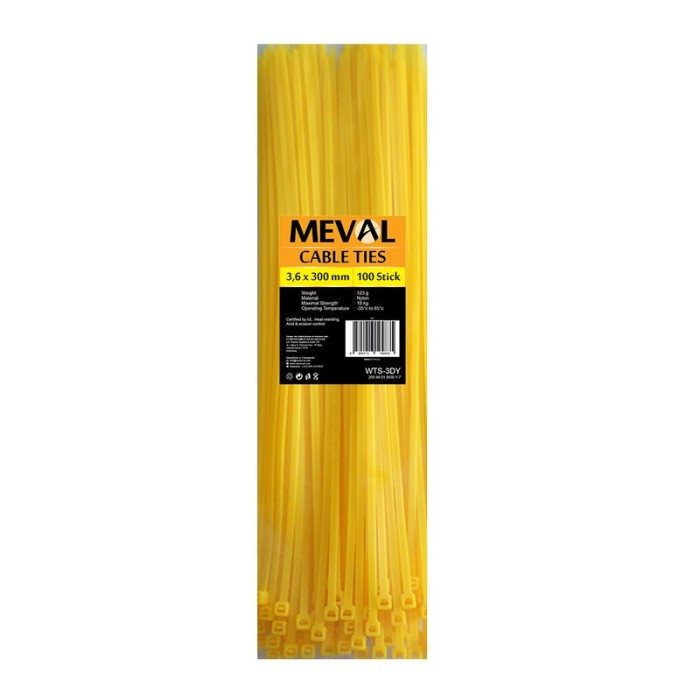 

Terlaris Kabel Ties 3,6Mm Cable Ties 30Cm, Kuning - Meval