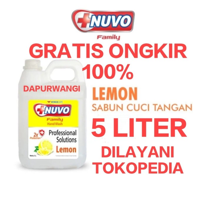 NEW NUVO SABUN CUCI TANGAN PROFESSIONAL LEMON JERIGEN 5 Liter