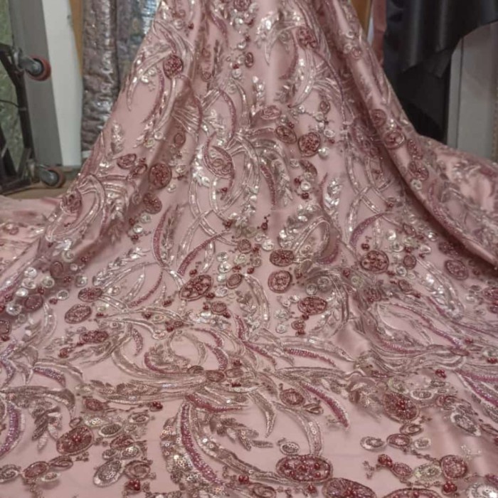 Terlaris Kain Tile Payet Two Tone/Bahan Brukat Payet Mewah/Tile Brukat Murah