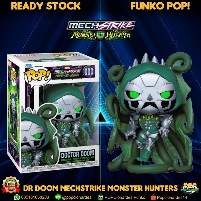 MUST HAVE FUNKO POP MARVEL - MECHSTRIKES MONSTER HUNTER DR. DOOM #990 TERLARIS