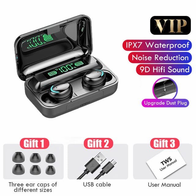 earphone bluetooth Headset Bluetooth F9-5 full bass Tws stereo original - NEW F9-5C BASS H0D8 KOREAN