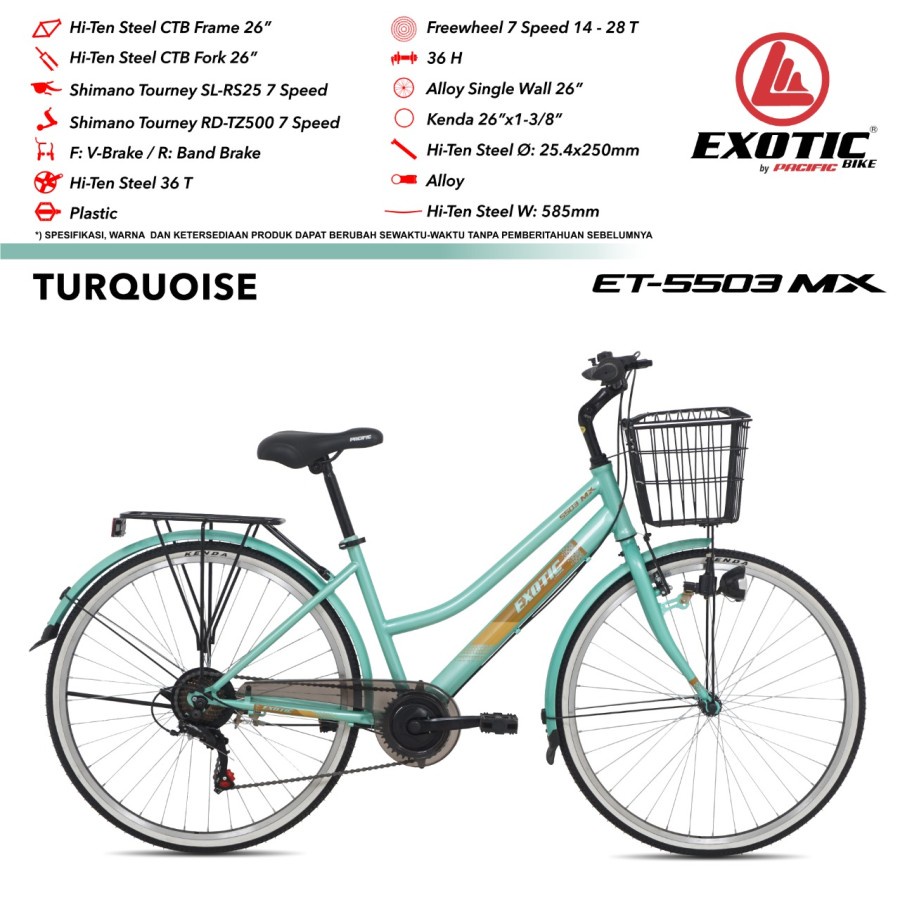 sepeda City Bike CTB 26" EXOTIC ET-5503 MX Garansi 5 tahun