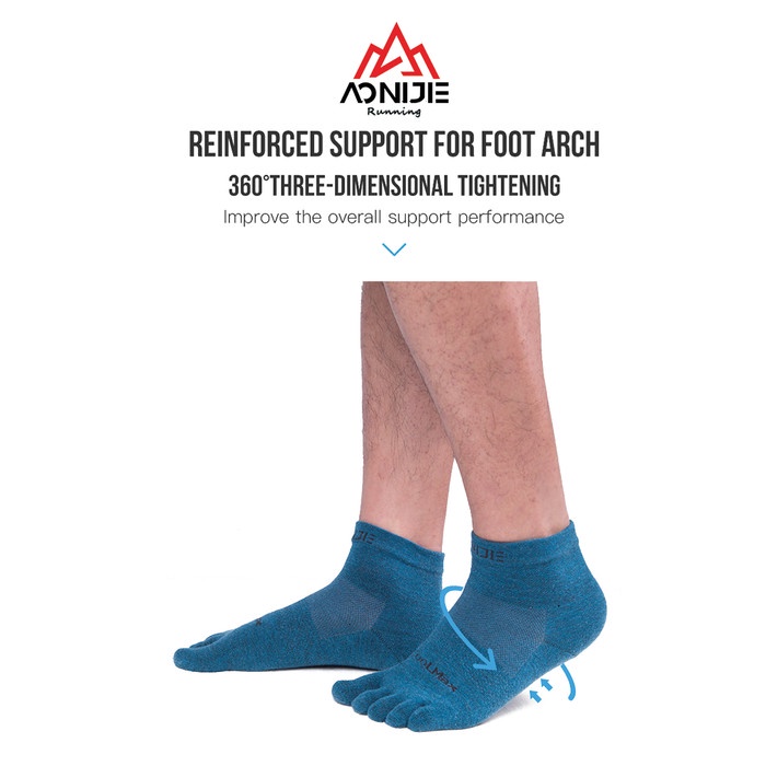 Murah Aonijie E4109S Running Toe Socks - Kaos Kaki Jari Lari Sepeda - Blue