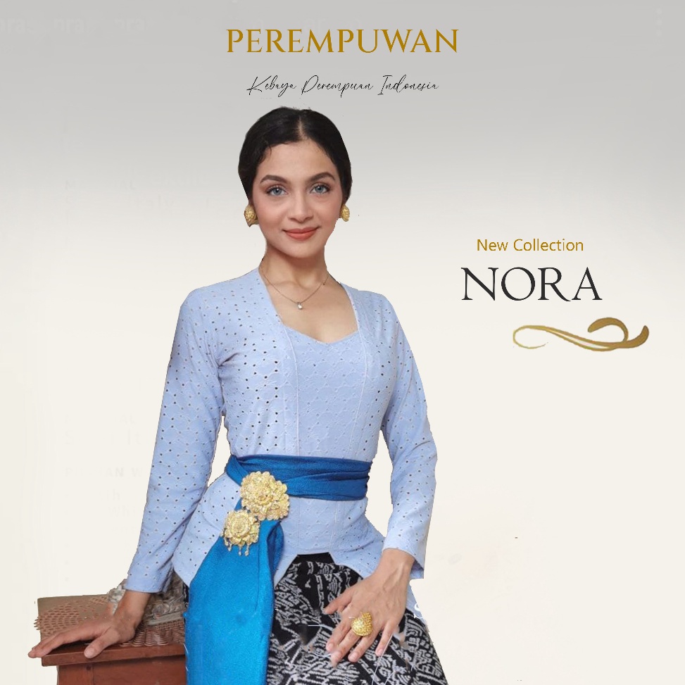 AWKODE72 SAMAYA - Kebaya Bali Kutu baru Katun Silk Airflow Lengan Lonceng Kutubaru Modern Azzura | K