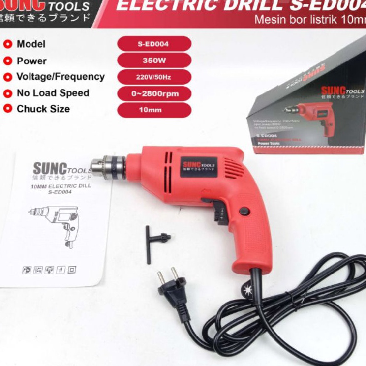 ￣ JW Mesin Bor Listrik Tangan Sunc Tools 10mm Electric Drill / Bor JLD 10-3 ❈