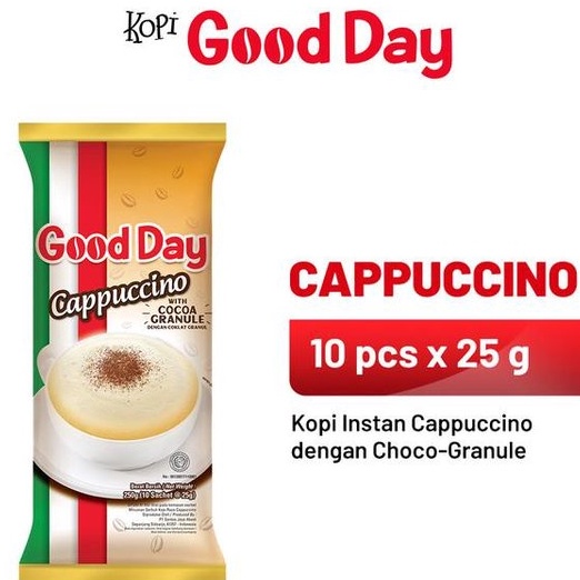 

PWJJ2979 PALING AMPUH>>> Goodday Cappucino 1 renceng ( 10 pcs x 25g )