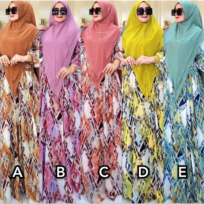 Gamis gendis syari abstrak 2 ori by Cupin