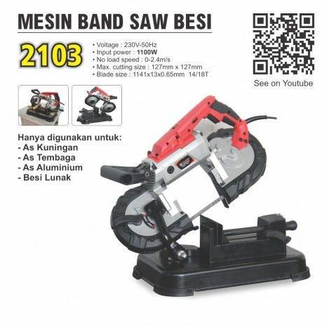 Aldo 2103 Mesin Bandsaw Potong Besi Metal Gergaji Duduk Band Saw