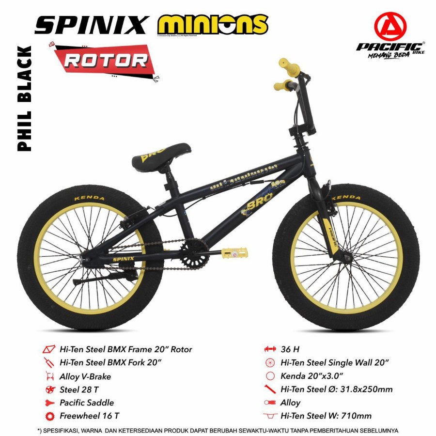 sepeda anak BMX 20" PACIFIC SPINIX MINIONS ROTOR ORIGINAL