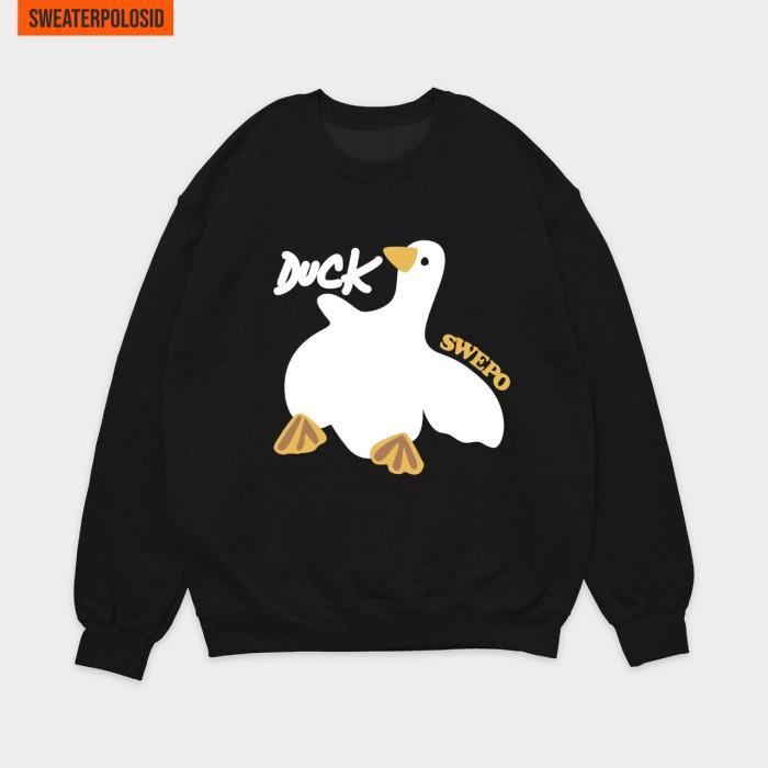SWEPO BASIC SWEATER DUCK SWEPO M-XXL (PRIA & WANITA) - HITAM,M