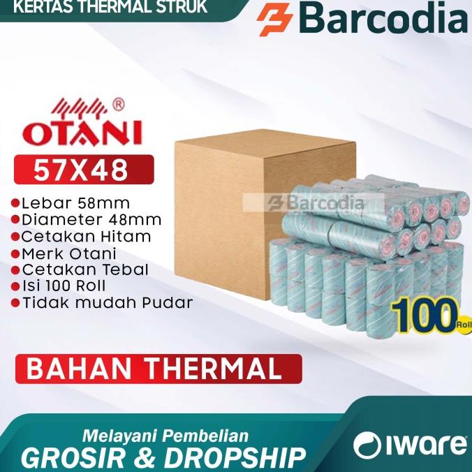 

Kertas Thermal Otani 57 X 50 Mm - Roll Kasir Thermal 57X48 Otani Hitam Original