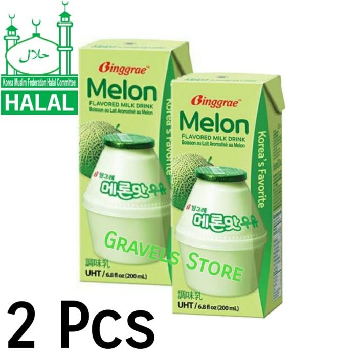 

[Bundling 2 Pcs] Binggrae Melon Milk - Susu Rasa Melon ala Korea Best Seller