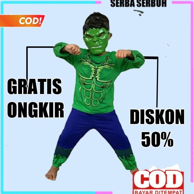 Baju Hulk Anak Kostum Dan Topeng Baju Karakter Anak Baju Superhero 256 Star Seller