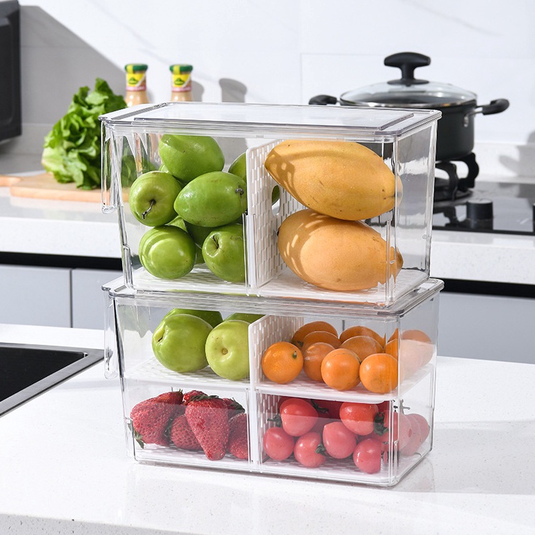 PALING DICARI. Greenland Rak Kulkas Akrilik Kotak Makanan Box Container Serbaguna Tempat Penyimpanan
