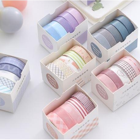 

Terlaris Japanese Washi Tape - Macaron Color And Basic Duct Series (5Pcs)