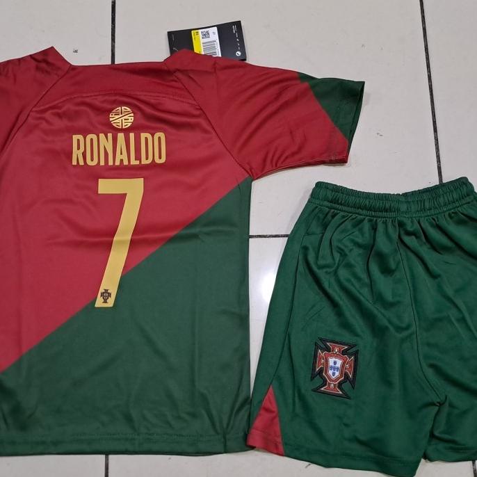 JERSEY BAJU BOLA PORTUGAL HOME KIDS ANAK 2022 + NAMESET RONALDO GRADE BY MARKAS PERUSAHAAN