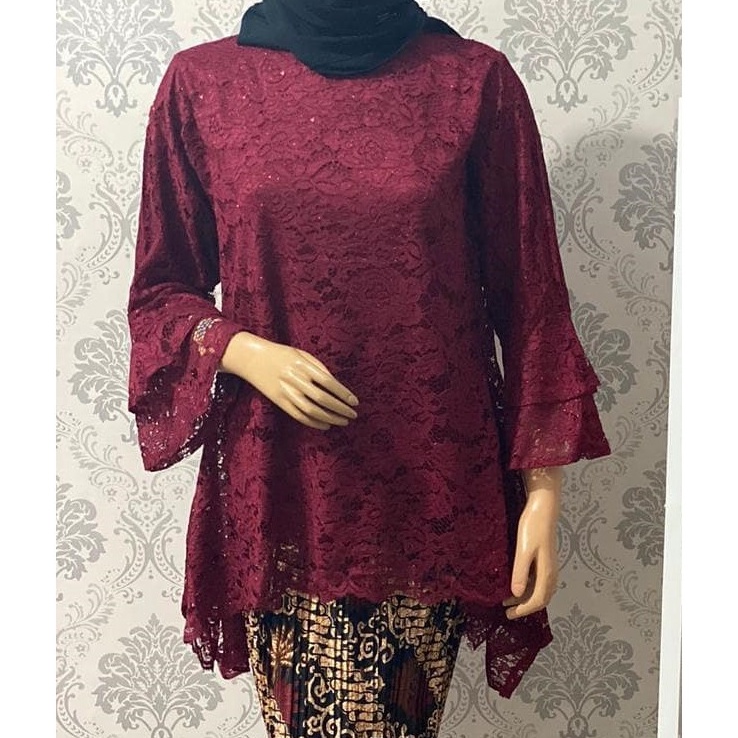 HARGA TERMURAAH. PROMO  KEBAYA RINJANI BRUKAT ( HANYA ATASAN ) - Kebaya Tunik Modern 2021 - Kebaya T
