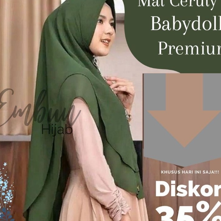➠☇☆✶ Hijab Jilbab Kerudung Khimar Jumbo 2 Layer Bahan Ceruti Babydoll Premium Murah