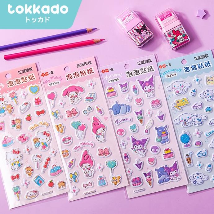 

6,6 Tokkado Sanrio Eiko Sticker 3D Fancy Timbul Tempelan Anak Sekolah Lucu