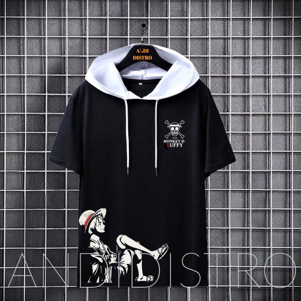 HARGA TERMURAH. Kaos hodie one piece terlaris/ kaos hodie sablon lutfi one piece/kaos hodie pria sab