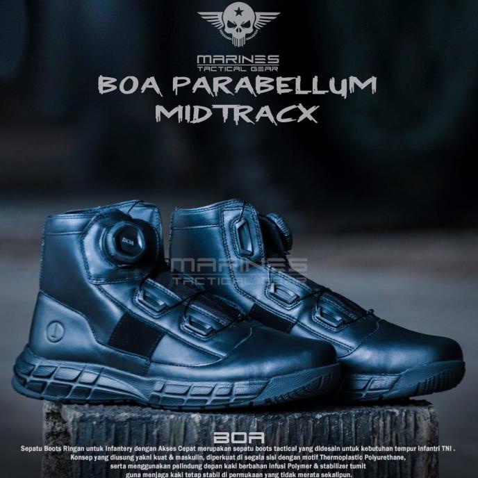 Sepatu Pdh Tactical Boa Parabellum Midtrack  Tali Putar