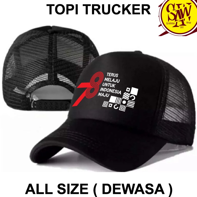 Topi Trucker HUT RI Ke 78 Batik Terus Melaju / Topi Agustusan / Topi Distro Hut Ri Syahdan 005 zes