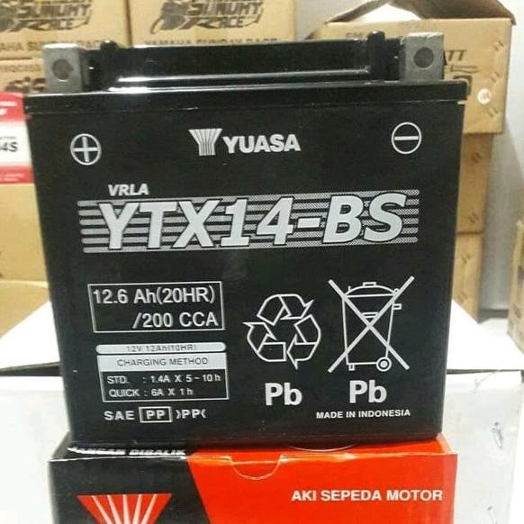 AKI MOGE YUASA YTX14-BS YTX14BS AKI MOTOR GEDE