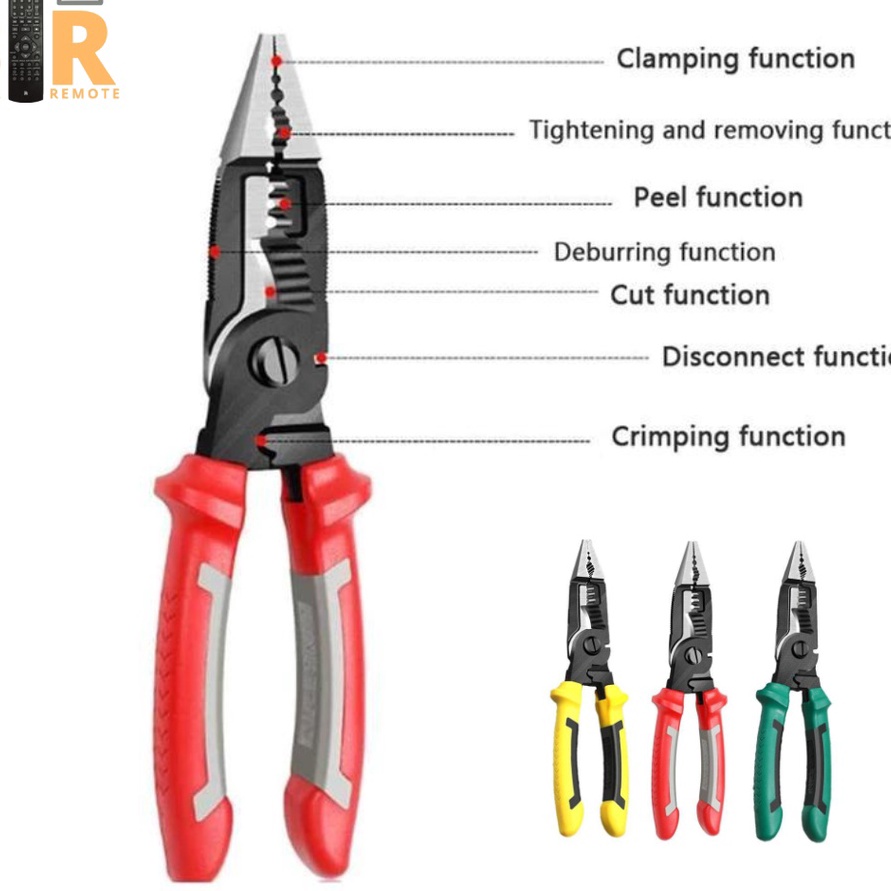 Terbaik..!! Tang Listrik Kombinasi 6In1 Potong Kupas Kabel Kawat Stripper Crimper Multifungsi