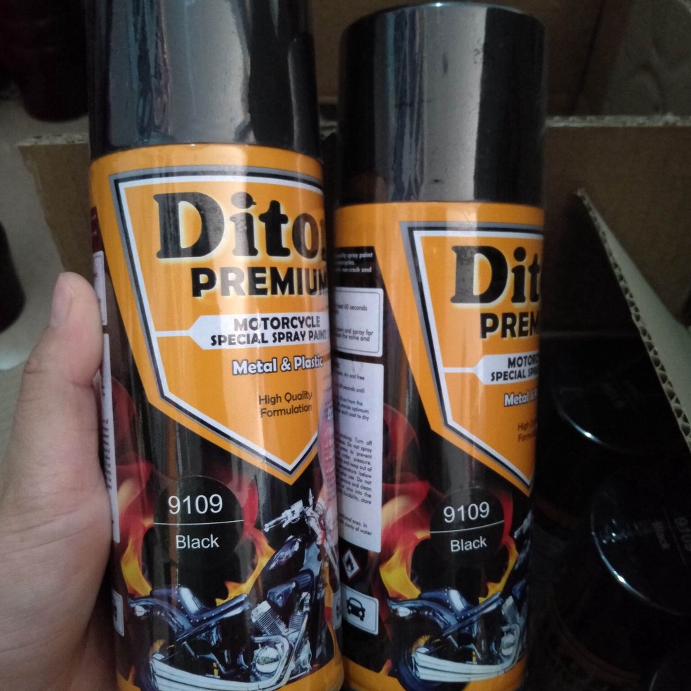 Paling Laris.. Pilok Pilox Cat Diton Premium Black 9109 Hitam Hitam Glossy Hitam Polos diton premium