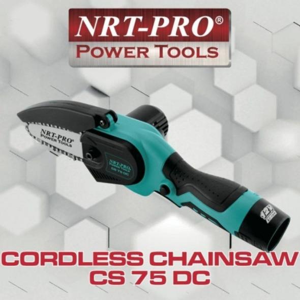 NRT PRO MINI CORDLESS CHAINSAW 4" GERGAJI RANTAI CHAIN SAW CS 75 DC