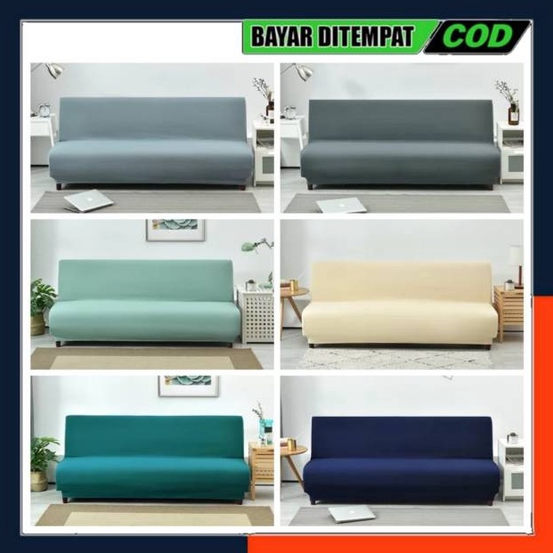 MURAH. COVER SOFA BED STRECH ELASTIS POLOS MOTIF SARUNG SOFA BED WARNA POLOS