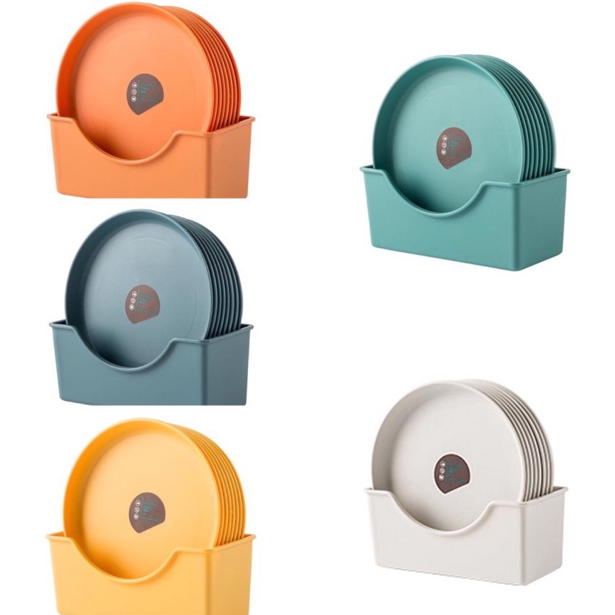 HARGA TERMURAAH. Piring set (8 piring 1 wadah ) Piring snack Piring Kue Ulang Tahun