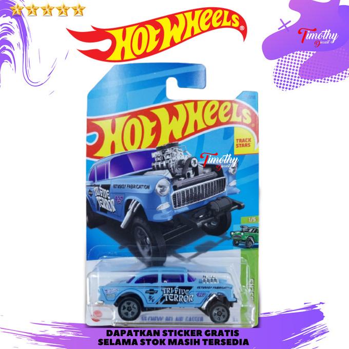 Hot Wheels 55 Chevy Bel Air Gasser Biru Tri Five Terror