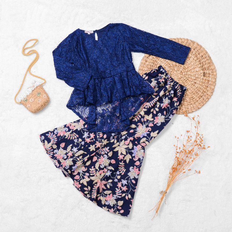 Real Pict Setelan Kebaya Anak Kartini/Kebaya Anak Kartini/Kebaya Anak Modern/Kebaya Brokat Anak SD