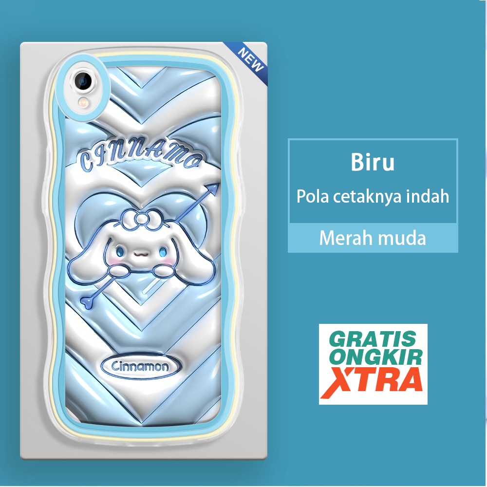 jinsouwe OPPO A37 A37F A53 2020 A52 A54 2021 A55 A57 2022 A59  Casing Ponsel  Pola Cinta cinnamoroll