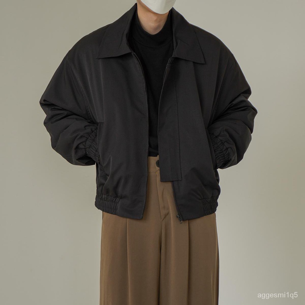 Jaket Oversize Shirt Pria Panjang Hitam / Jaket Hitam Panjang & Crop/ jacket bomber pria original ko