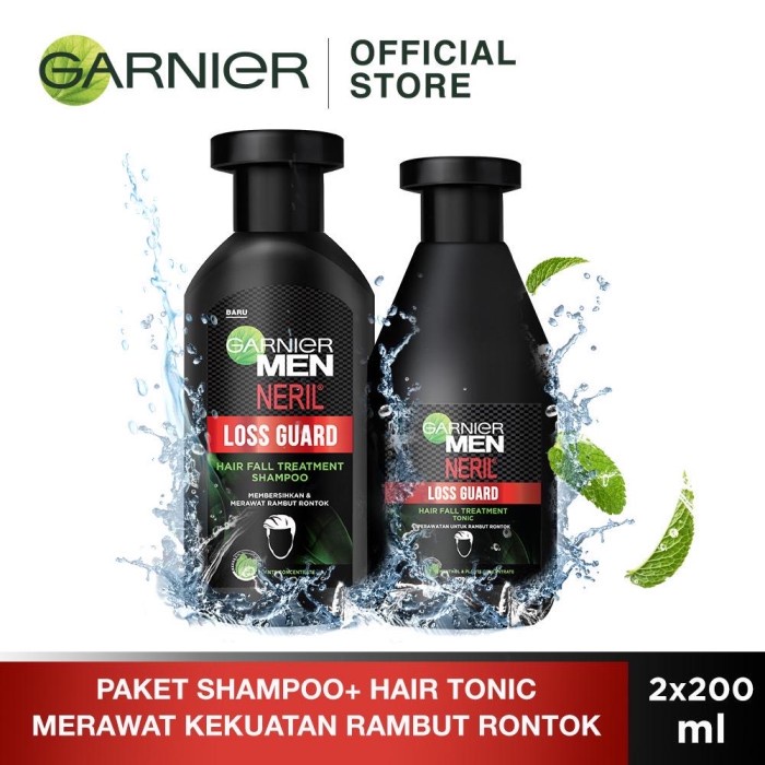 Paket Garnier Men Neril Loss Guard Shampoo & Hair Tonic 200Ml