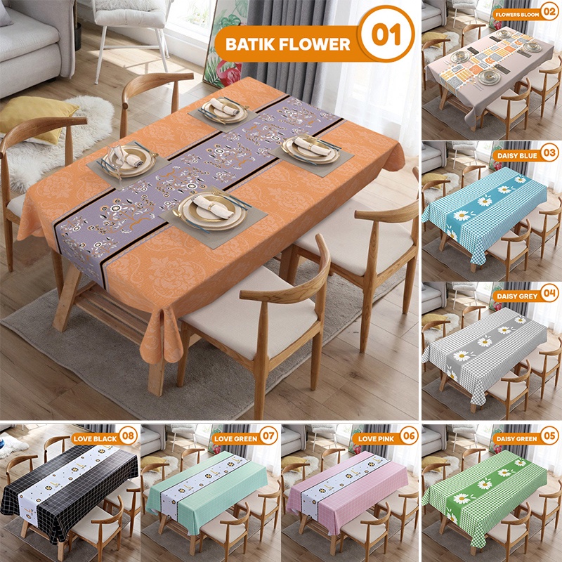 Taplak Meja Lipat Mewah Aeshetic Dekorasi Anti Minyak Sekolah X9S8 Elegan Polos Formal Elastis Cater