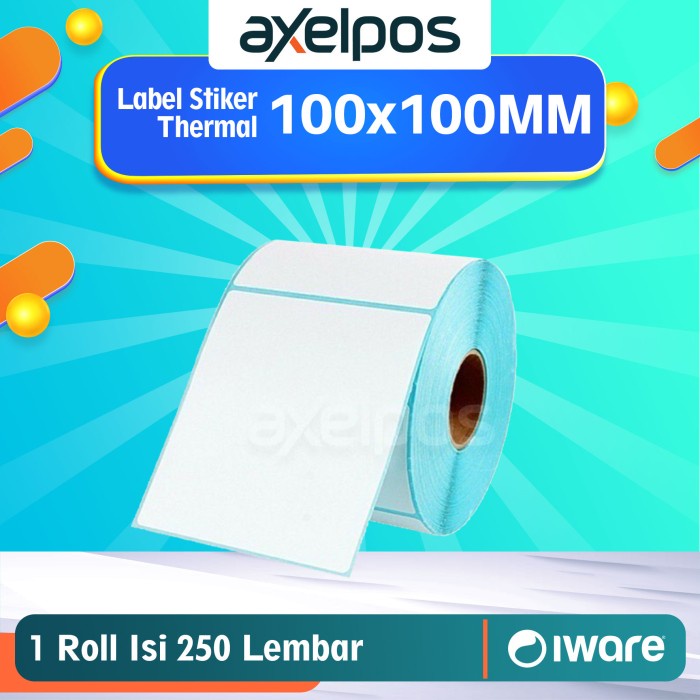 

Terlaris Kertas Label Stiker Thermal Barcode 100X100Mm Isi 250