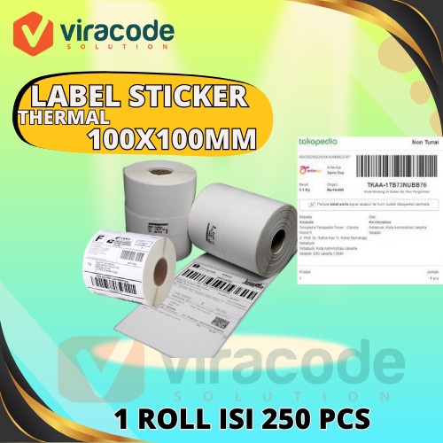 

LABEL BARCODE 100 x 100 mm KERTAS STICKER LABEL THERMAL 100x100 mm