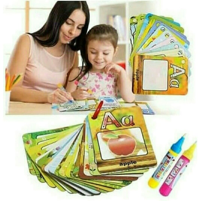 Water Doodle Card Magic Water Drawing Card Huruf Alphabet Abc