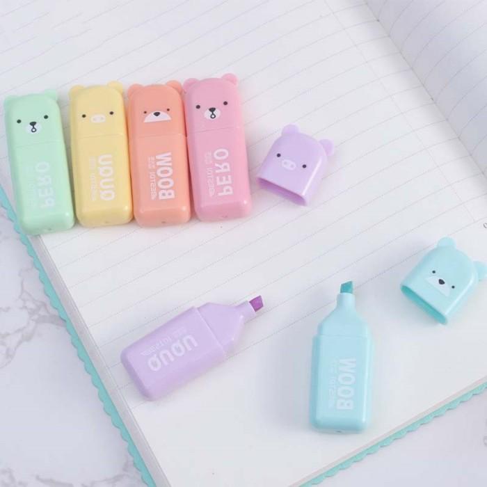 

4 / 5 / 6 PCS PENA HIGHLIGHTER MINI PORTABLE MOTIF KARTUN BERUANG