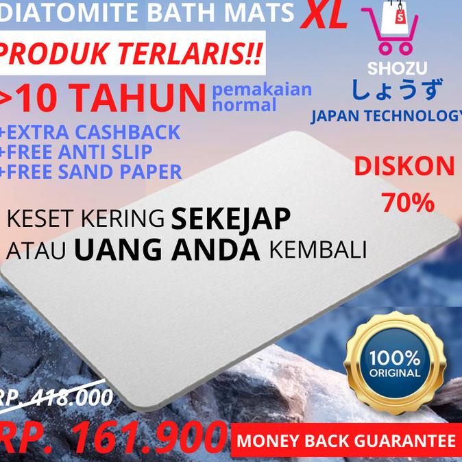 Keset Kamar Mandi Diatomite / Keset Super Serap Anti Air Original Batu