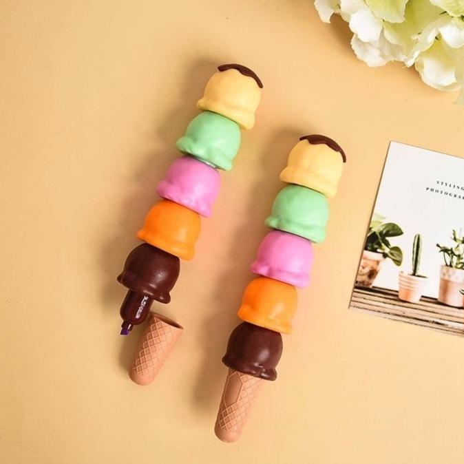 

5 COLORS ICE CREAM CANDY COLOR MARKER PEN HIGHLIGHTER CUTE BEST SELLER